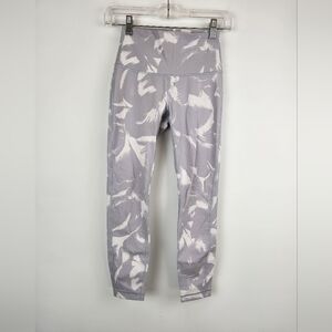 Lululemon Wunder Under HR Tight Mid Rise Gray Pattern Size 4